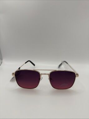Gold Frame Sunglasses with Purple Gradient Lenses